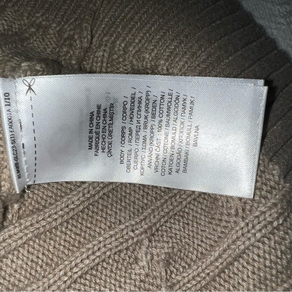 Lauren Ralph Lauren Cream Cable Knit Shawl Collar Buckle Sweater XS Old Money - Picture 9 of 11